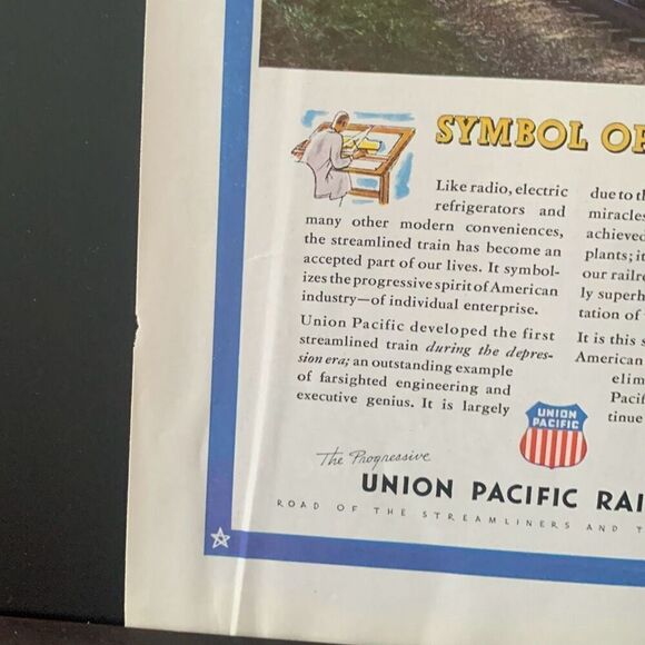 Vintage 1943 Union Pacific Railroad Symbol of Power Ad Advertisement - Picture 4 of 4